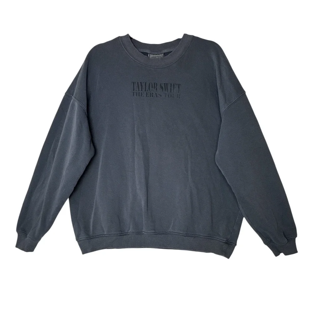 Taylor Swift Eras Tour Official Blue Crewneck Sweatshirt Womens Medium Oversized - Picture 1 of 8
